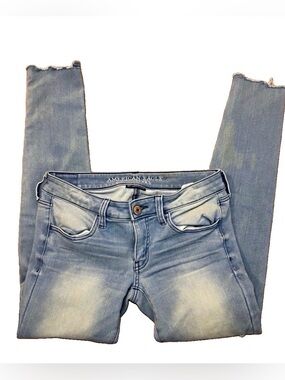 American Eagle Outfitters Women's Light Blue Super Low Jeggings Jeans Sz 6